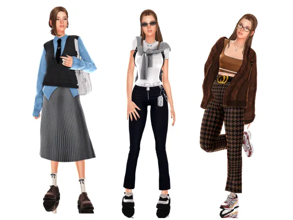Mix Time to study lookbook by buloshka - The Sims 4 Custom Content