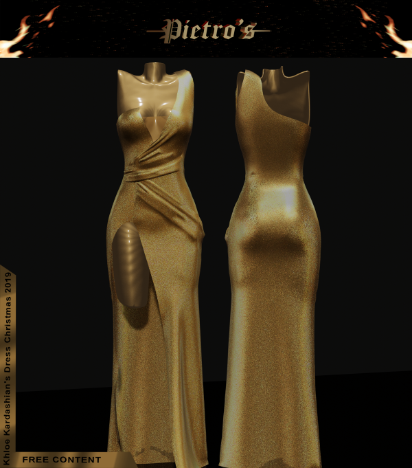 Alpha (Pietro's) Khloe Kardashian's Dress Christmas 2019 by simsfinds - The Sims 4 Custom Content
