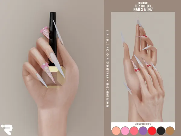Alpha AF NAILS N047 - The Sims 4 Custom Content