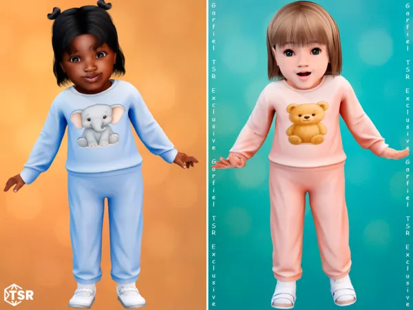 Alpha Infant Soft pajamas with cute animal prints by Garfiel - The Sims 4 Custom Content
