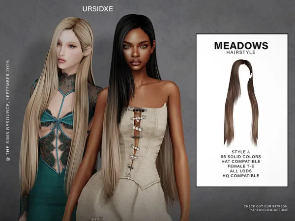 Alpha Meadows (Hairstyle) Style A by Ursidxe - The Sims 4 Custom Content