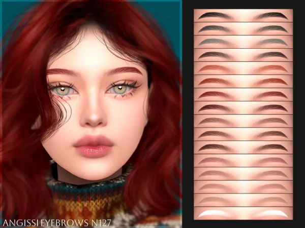 Alpha Eyebrows n127 by ANGISSI - The Sims 4 Custom Content