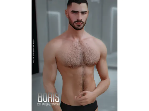 Alpha Volkstone Boris Body Hair - The Sims 4 Custom Content