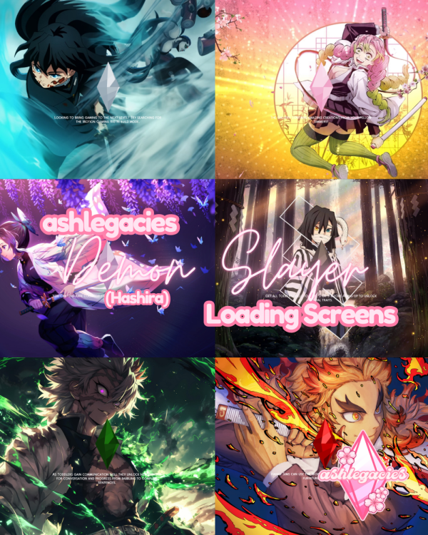 Mix Demon Slayer (Hashira) Loading Screens by ashlegacies - The Sims 4 Custom Content