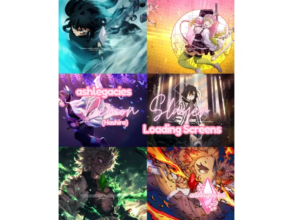 Mix Demon Slayer (Hashira) Loading Screens - The Sims 4 Custom Content