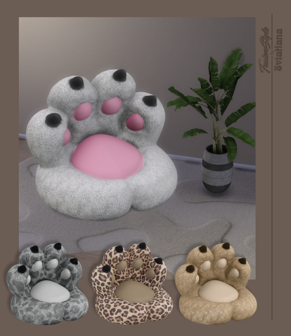 Alpha Cat's Paw Chair by fusionstylesims4 - The Sims 4 Custom Content