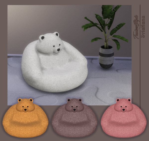 Alpha Chair BEAR by fusionstylesims4 - The Sims 4 Custom Content