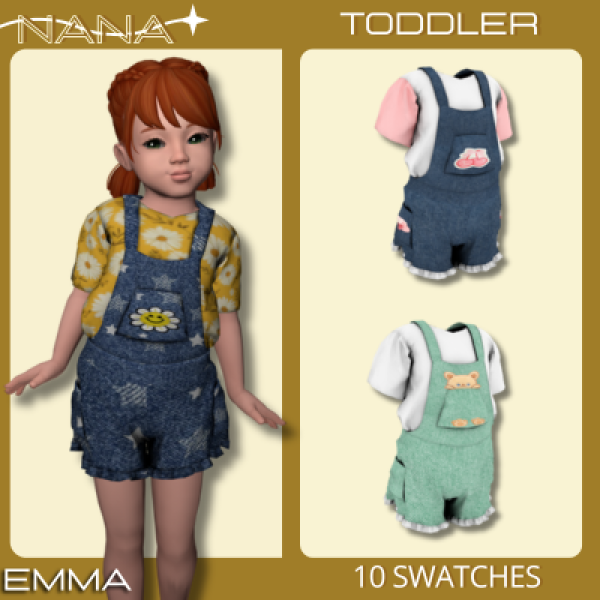 Maxis Match 7NANA (Emma) Romper for toddlers by 7nana - The Sims 4 Custom Content