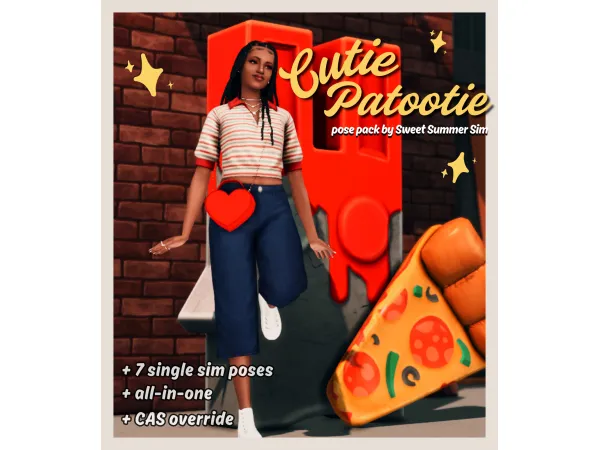 Mix Cutie Patootie Pose Pack [CAS version] by SweetSummerSim - The Sims 4 Custom Content
