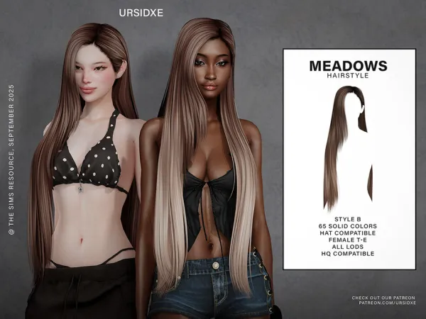 Alpha Meadows (Hairstyle) Style B by Ursidxe - The Sims 4 Custom Content
