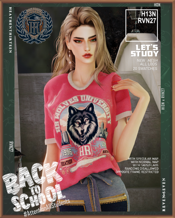 Alpha University Tee Shirt by simsfinds - The Sims 4 Custom Content