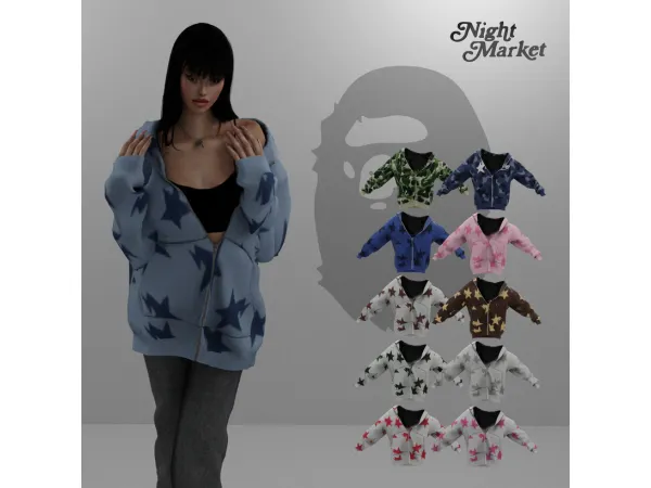 Alpha BAPESTA BAGGY JEANS by [NIGHT MARKET] - The Sims 4 Custom Content