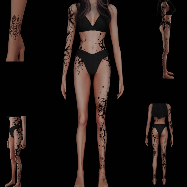 Mix Female tattoo 27 by simmer_creator - The Sims 4 Custom Content