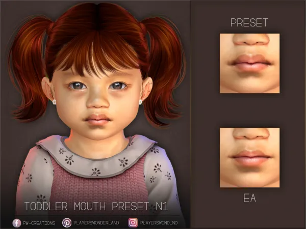 Mix Toddler Mouth Preset N1 by PlayersWonderland - The Sims 4 Custom Content