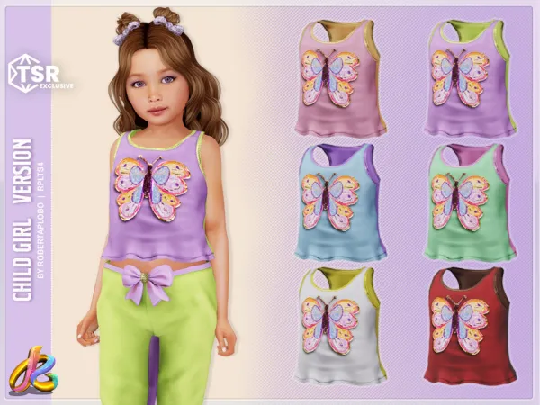 Alpha Girl Top 319 Child by RobertaPLobo - The Sims 4 Custom Content
