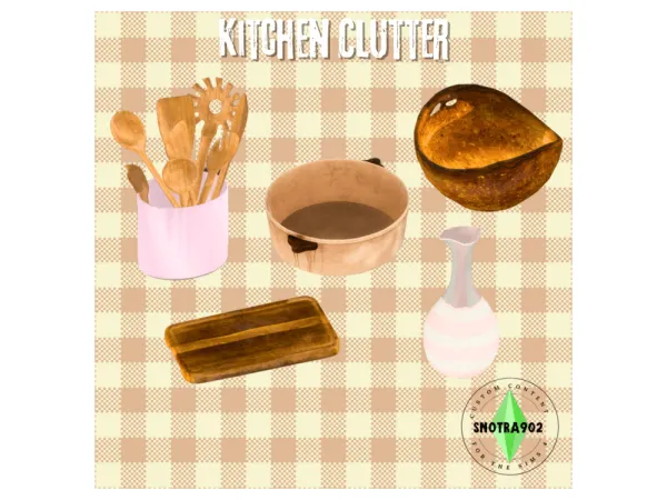 Alpha Kitchen Clutter 1 by Snotra902 - The Sims 4 Custom Content