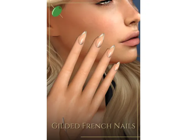 Alpha Gilded French Nails - The Sims 4 Custom Content