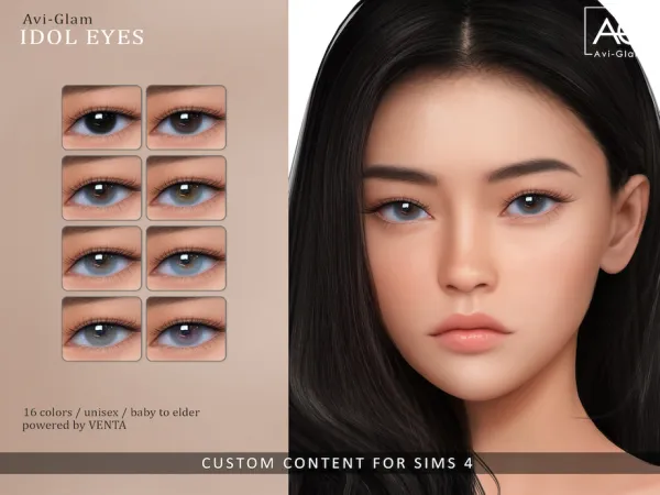 Alpha Avi Glam Idol Eyes by VentaStudio - The Sims 4 Custom Content