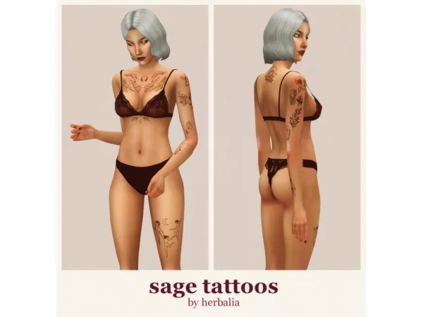 Mix herbalia sage tattoos - The Sims 4 Custom Content