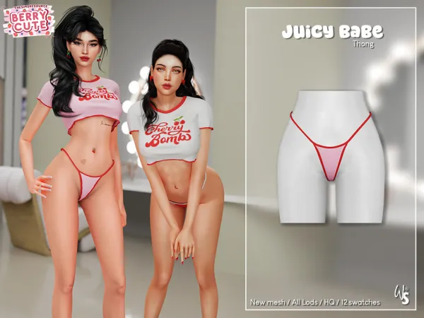 Alpha Berry Cute Juicy Babe Thong - The Sims 4 Custom Content