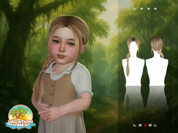 Alpha LEXEL Lara toddler hairstyle - The Sims 4 Custom Content