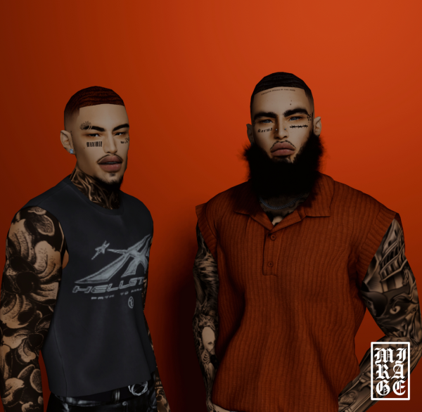 Mix FACE TATTOO 02 by lamiragesims4 - The Sims 4 Custom Content