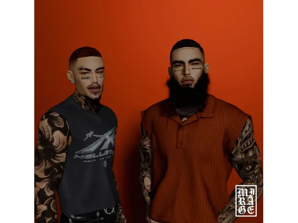 Mix FACE TATTOO 02 - The Sims 4 Custom Content