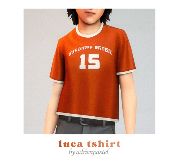 Maxis Match Serenity ' Luca T Shirt (Kids Conversion) by simsfinds - The Sims 4 Custom Content