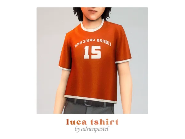 Maxis Match Serenity ' Luca T Shirt (Kids Conversion) by adrienpastel - The Sims 4 Custom Content
