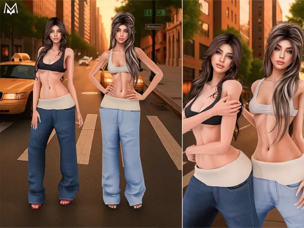 Alpha Urban Ease Set Tank Top and Baggy Jean - The Sims 4 Custom Content