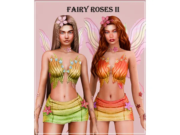 Alpha Becca Fairy Roses Collection Part II Encharted Leaves Set - The Sims 4 Custom Content
