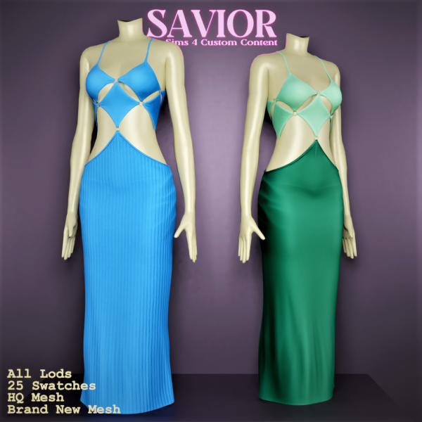 Alpha Svr_Amira long dress crystal cut style by saviorts4 - The Sims 4 Custom Content
