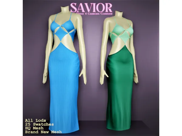Sims 4 Svr_Amira long dress, crystal cut style.