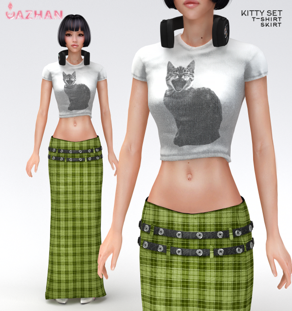 Alpha [KITTY SET] clothing by simsfinds - The Sims 4 Custom Content