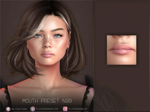 Mix Mouth Preset N99 by PlayersWonderland - The Sims 4 Custom Content