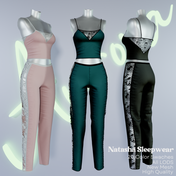 Alpha AU_Natasha Sleepwear by aurorats4 - The Sims 4 Custom Content
