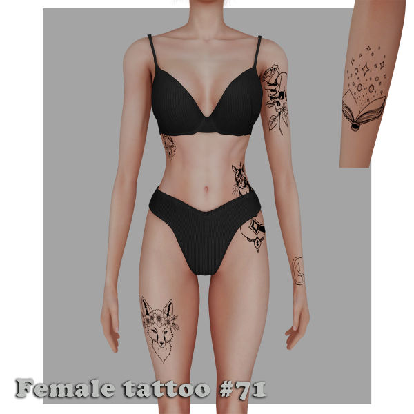 Mix Female tattoo bundle 5 by simmer_creator - The Sims 4 Custom Content