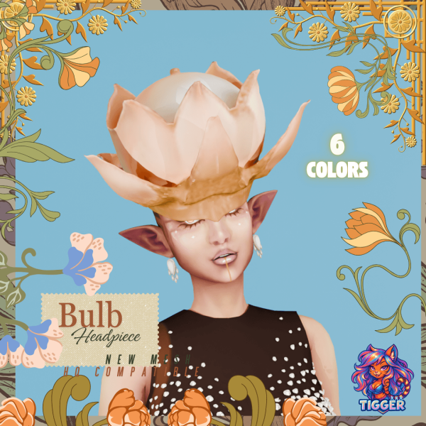 Maxis Match Flower Bulb Headpiece by simsfinds - The Sims 4 Custom Content