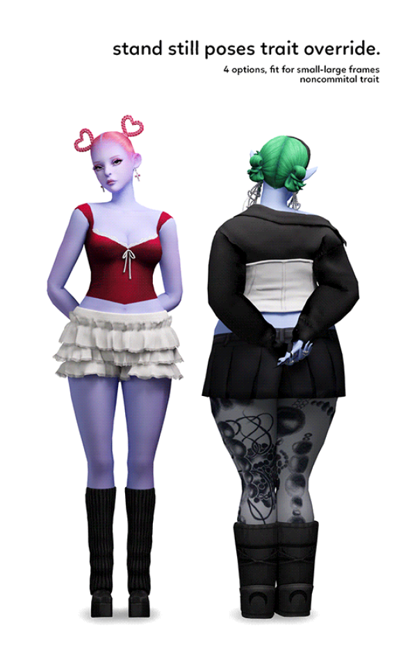 Mix stand still poses trait override by simsfinds - The Sims 4 Custom Content