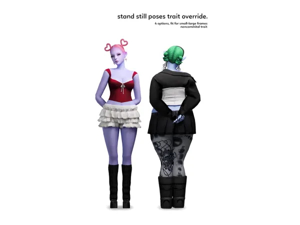 Mix stand still poses trait override by nsves - The Sims 4 Custom Content