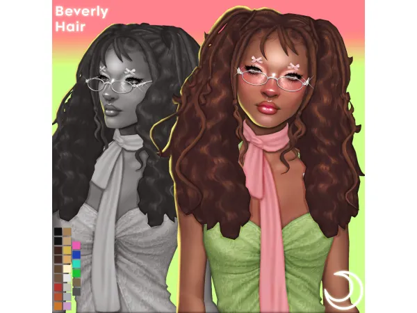 Maxis Match BEVERLY HAIR by IMVIKAI - The Sims 4 Custom Content