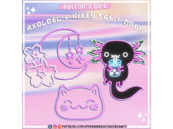 Alpha u2661Patron's giftu2661 12 neons - The Sims 4 Custom Content