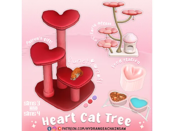 Alpha Heart cat tree - The Sims 4 Custom Content