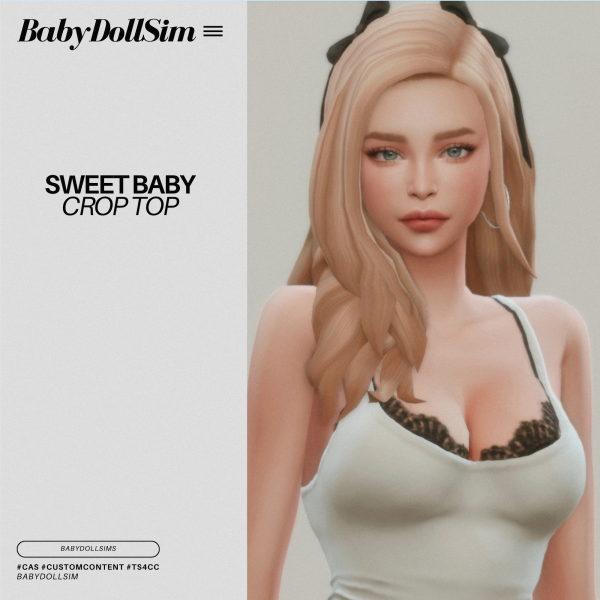 Maxis Match SWEET BABY CROP TOP by simsfinds - The Sims 4 Custom Content