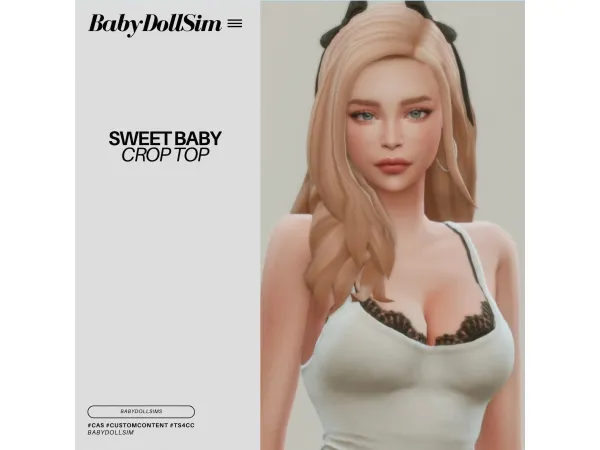 Maxis Match SWEET BABY CROP TOP by XXXBABYDOLL - The Sims 4 Custom Content