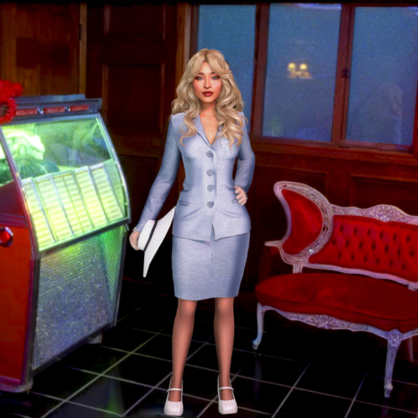 Alpha SABRINA CARPENTER VINTAGE VERSACE SS95 SET 2 by simsfinds - The Sims 4 Custom Content