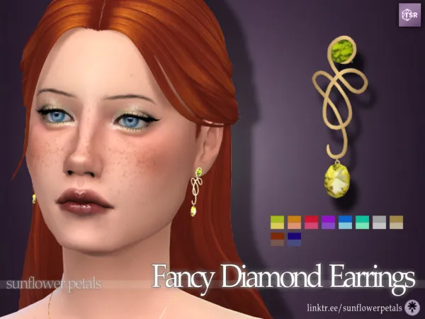 Mix Fancy Diamond Earrings - The Sims 4 Custom Content
