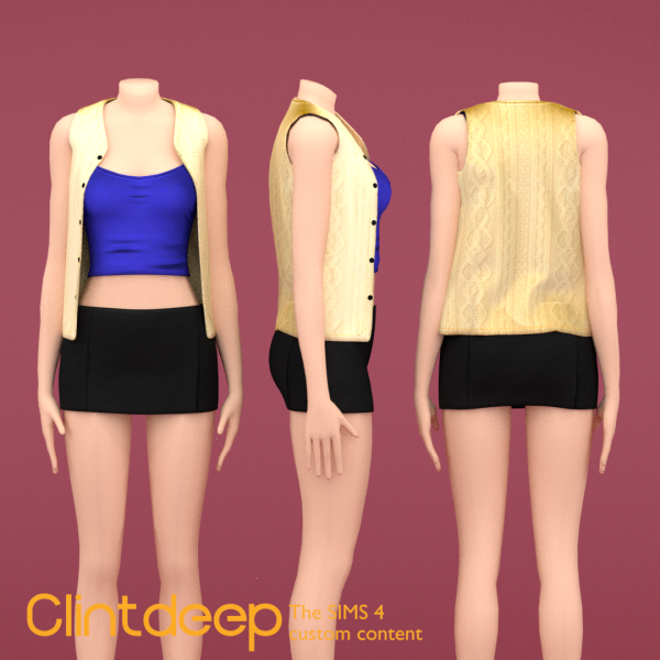 Maxis Match Clintdeep Yumi Cropped Cardigan by simsfinds - The Sims 4 Custom Content