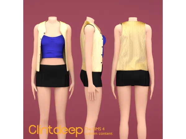 Maxis Match Clintdeep Yumi Cropped Cardigan - The Sims 4 Custom Content