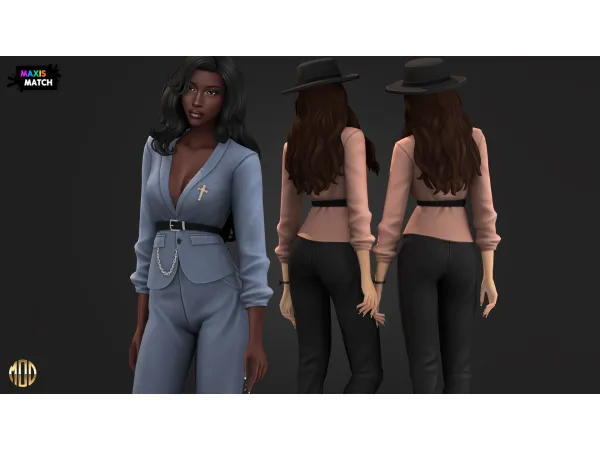 Maxis Match AMBER SET JACKET by ModCo Studios - The Sims 4 Custom Content